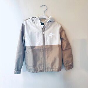 Nike Beige and White Hooded Jacket